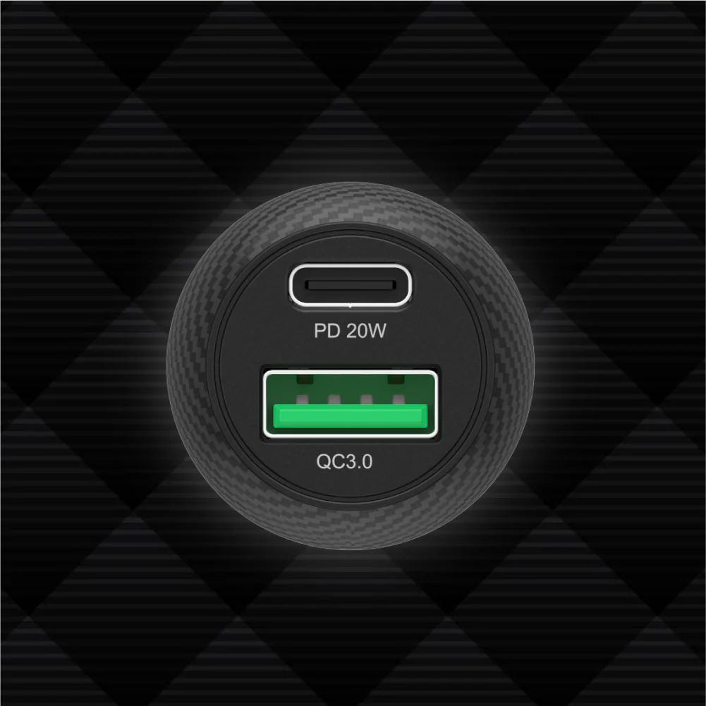 Buy UNITEK Powertrain Duo 38W Two Ports Car Charger with PD and QC Online in Pakistan - UGREEN PK