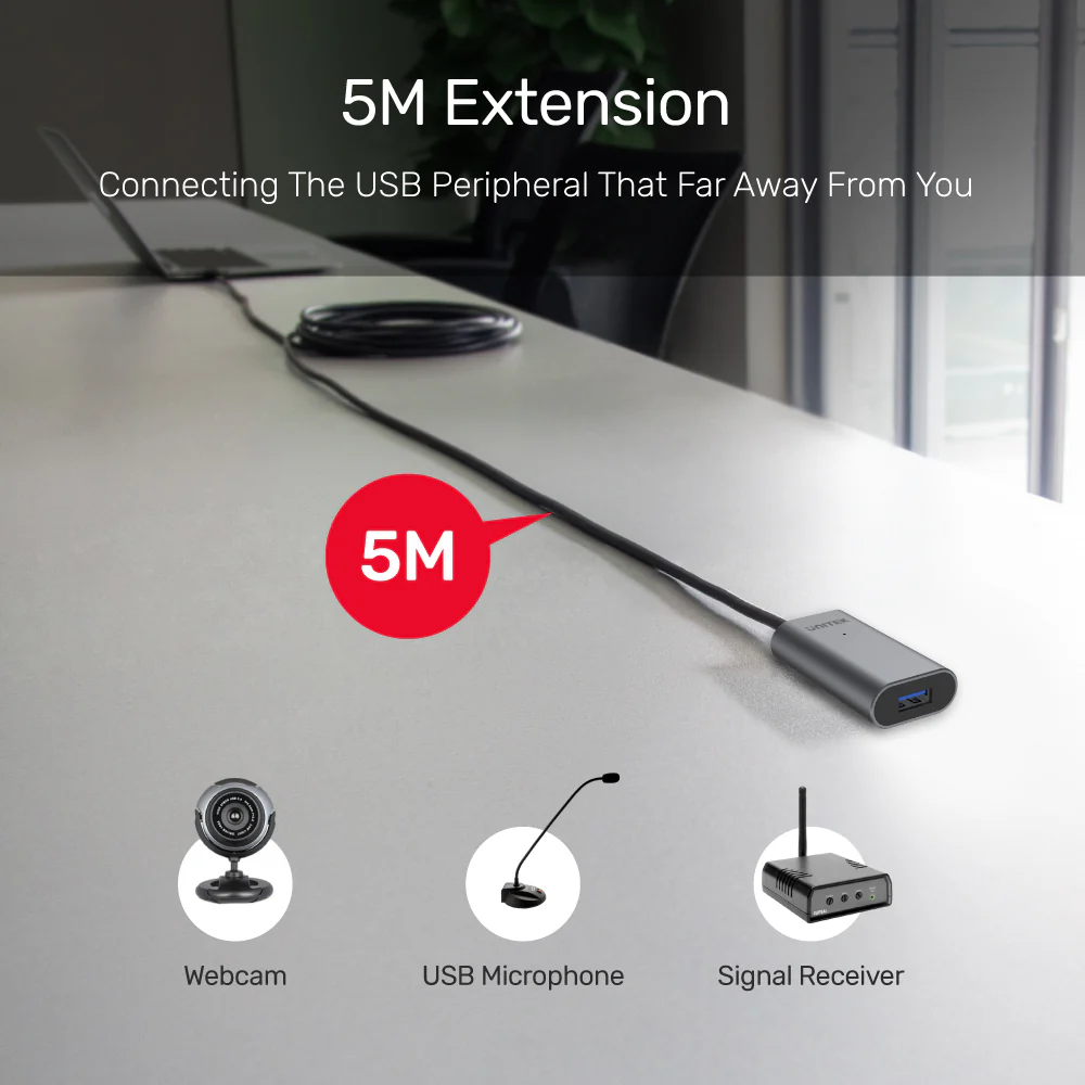 Buy UNITEK USB-C to USB-A Active Extension Cable (5 Meter) High-Speed USB 3.0, 5Gbps Data Transfer Online in Pakistan - UGREEN PK