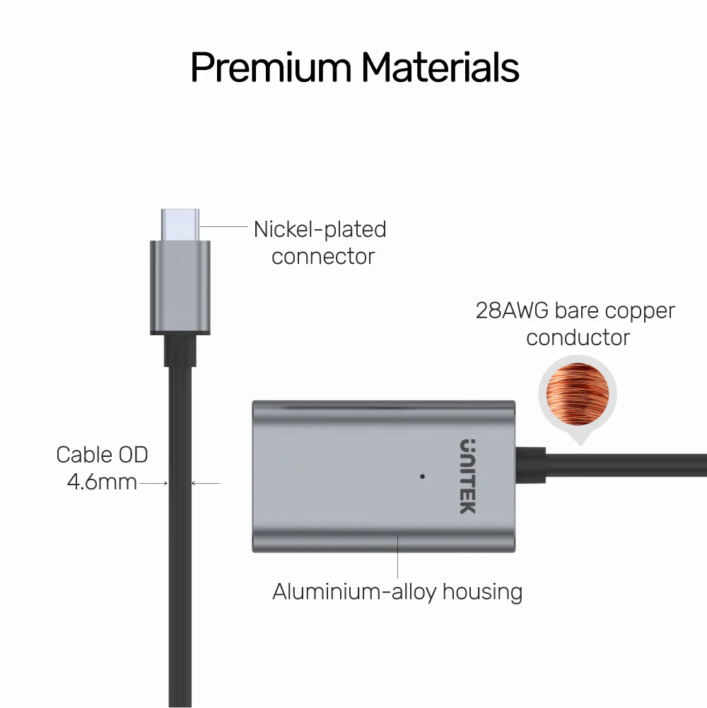 Buy UNITEK USB-C to USB-A Active Extension Cable (5 Meter) High-Speed USB 3.0, 5Gbps Data Transfer Online in Pakistan - UGREEN PK