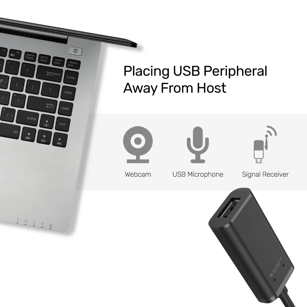 Buy UNITEK USB 2.0 Male to Female Active Extension Cable (20 Meter) Black Online in Pakistan - UGREEN PK