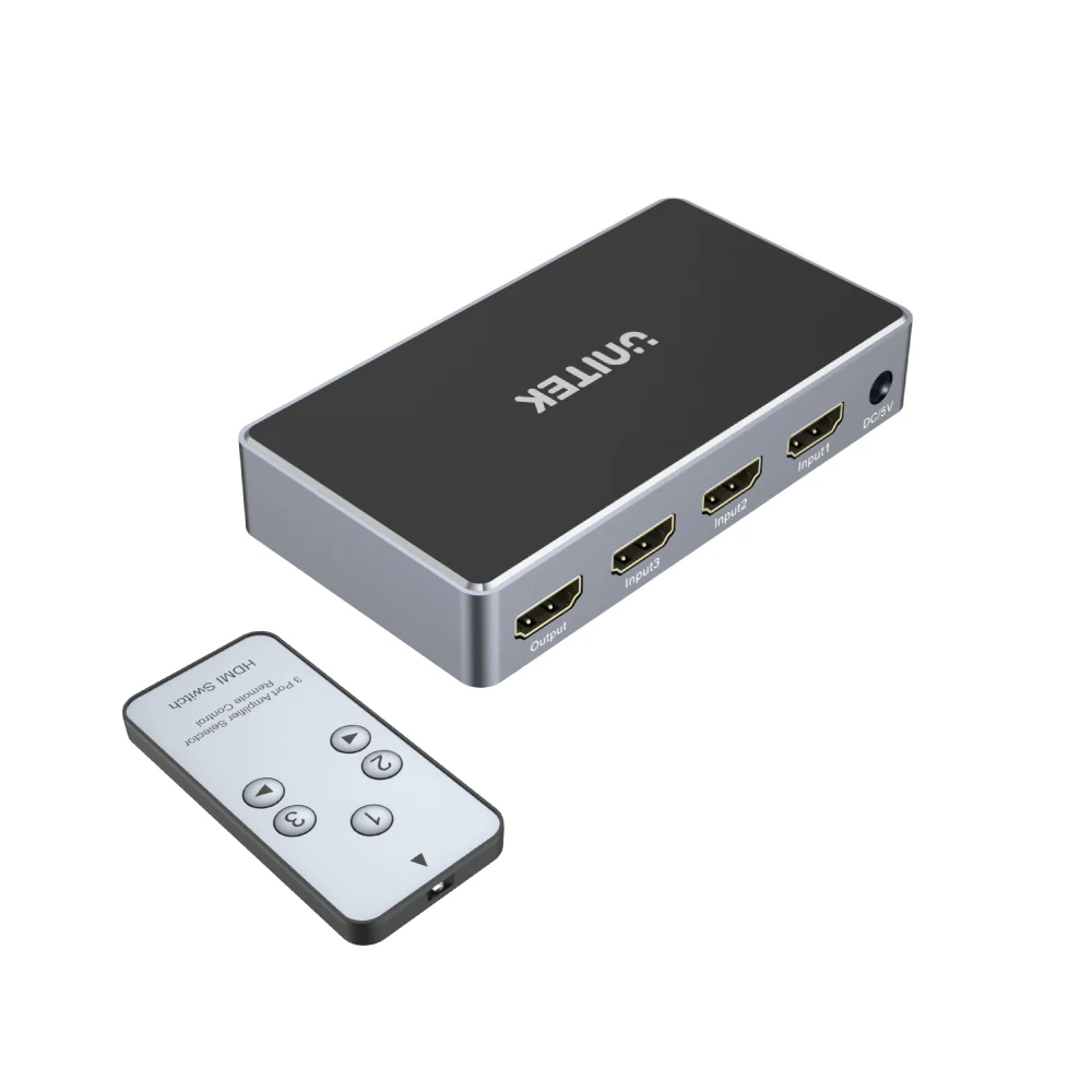 Buy UNITEK 4K HDMI Switch (3 in 1 Out) IR Remote Control Dolby TrueHD & DTS-HD Online in Pakistan - UGREEN PK