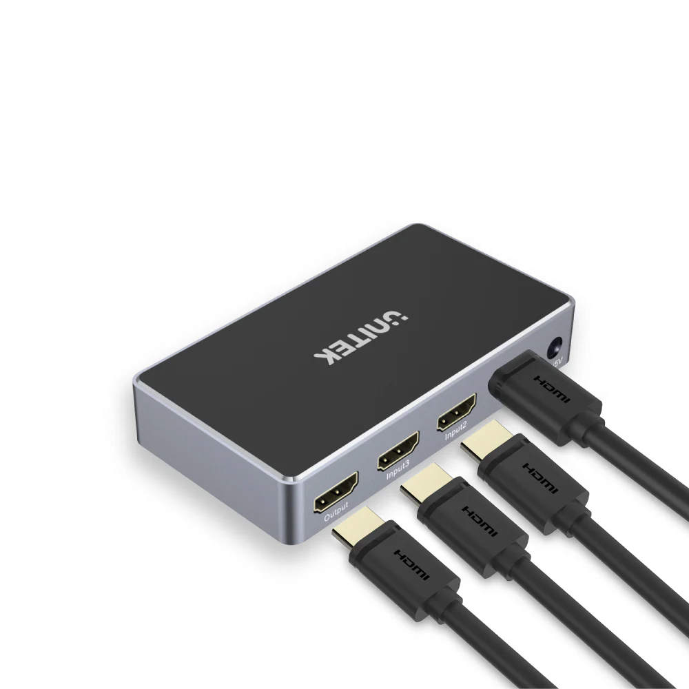 Buy UNITEK 4K HDMI Switch (3 in 1 Out) IR Remote Control Dolby TrueHD & DTS-HD Online in Pakistan - UGREEN PK