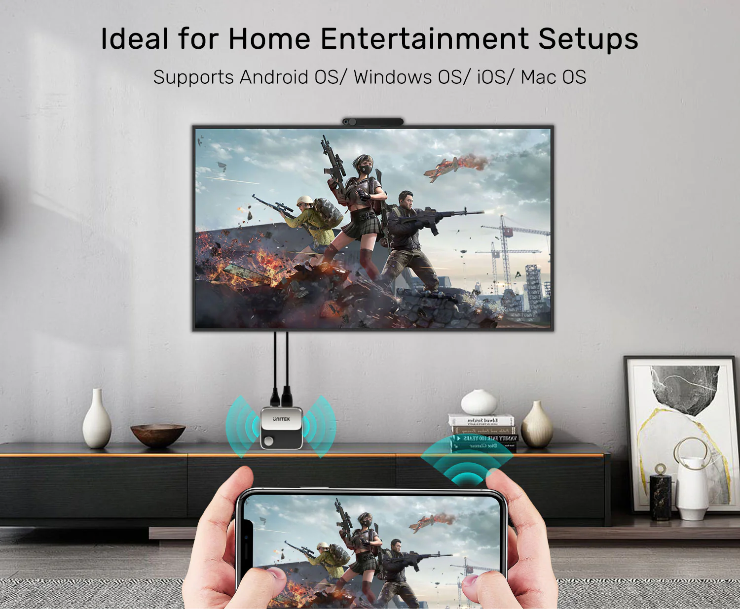 UNITEK 4K Wireless Screen Mirroring Device 4K@60Hz Ultra HD, Plug-and-Play Buy UNITEK 4K Wireless Screen Mirroring Device 4K@60Hz Ultra HD, Plug-and-Play Online in Pakistan - UGREEN PK