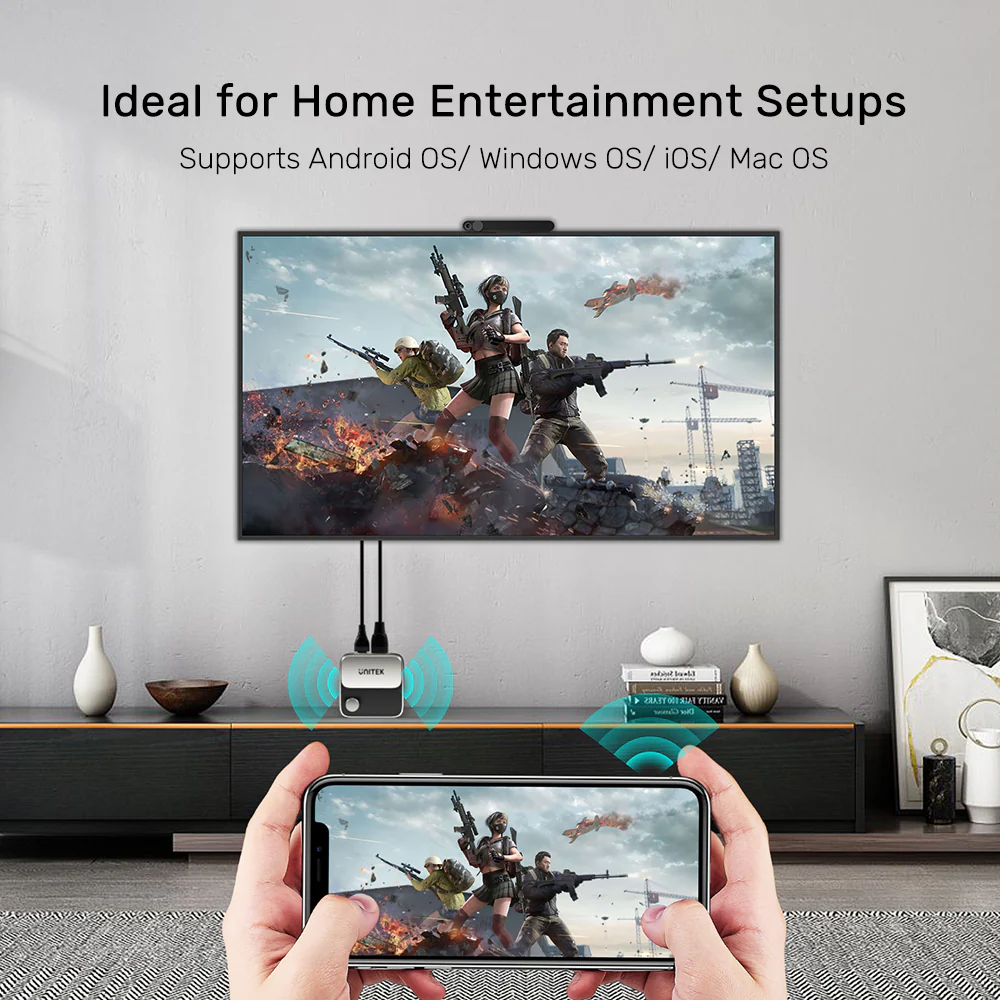 Buy UNITEK 4K Wireless Screen Mirroring Device 4K@60Hz Ultra HD, Plug-and-Play Online in Pakistan - UGREEN PK