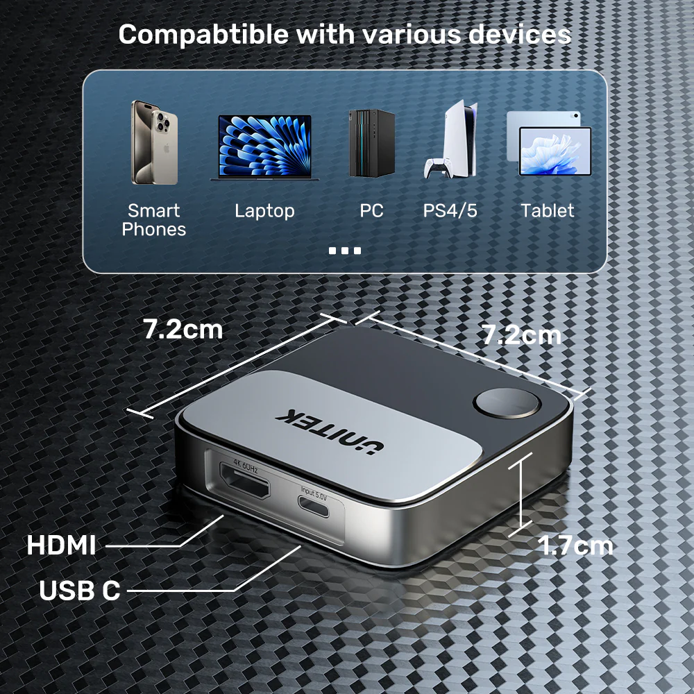 Buy UNITEK 4K Wireless Screen Mirroring Device 4K@60Hz Ultra HD, Plug-and-Play Online in Pakistan - UGREEN PK