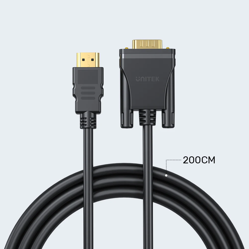 Buy UNITEK HDMI to VGA Cable (2 Meter) Full HD 1080P@60Hz Gold-Plated Connectors Online in Pakistan - UGREEN PK