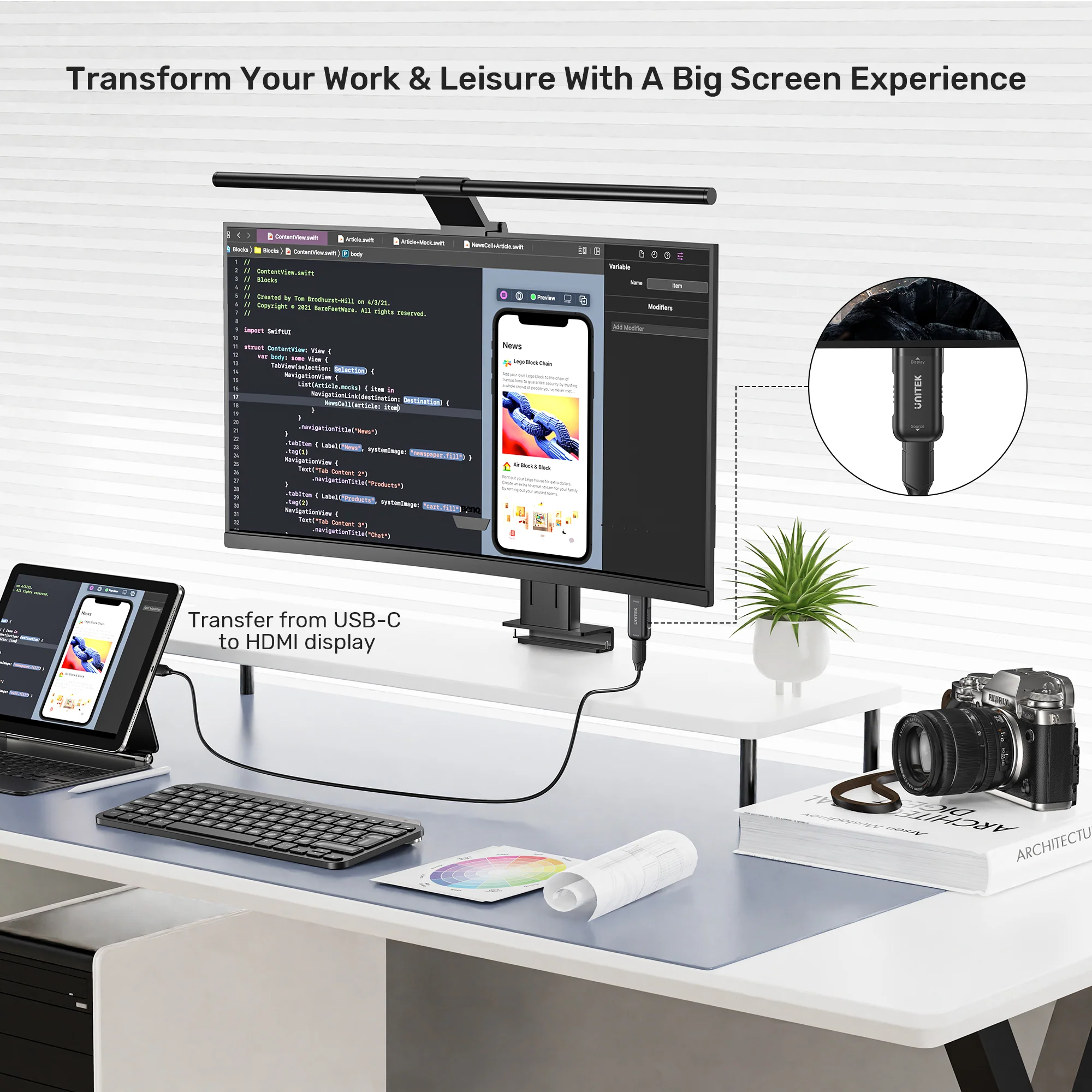 Buy UNITEK USB-C Female to HDMI Male Adapter 4K@60Hz Thunderbolt 3/4 Plug & Play Online in Pakistan - UGREEN PK