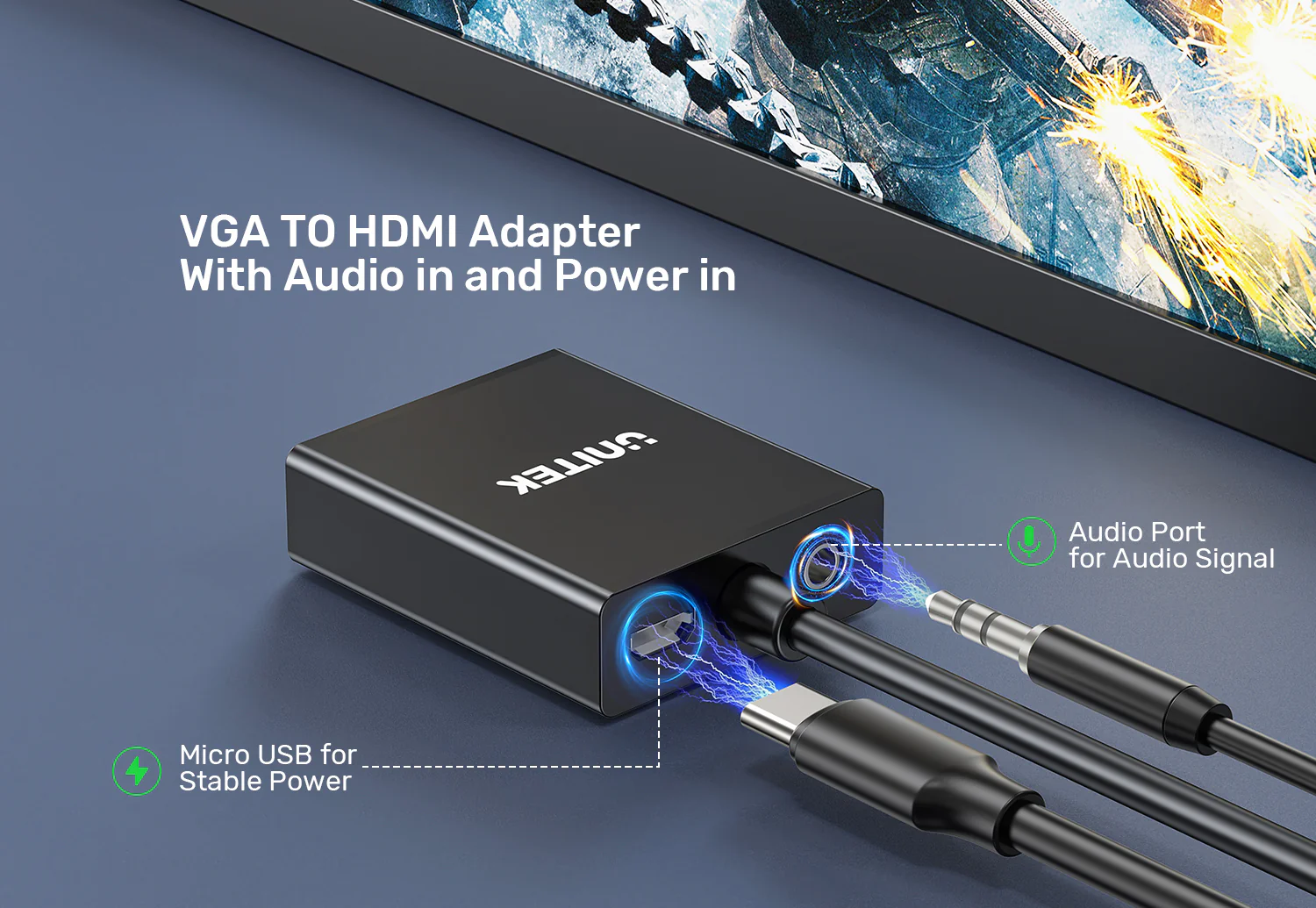 UNITEK VGA to HDMI Adapter 1080P Full HD Plug-and-Play Includes Audio Cable Buy UNITEK VGA to HDMI Adapter 1080P Full HD Plug-and-Play Includes Audio Cable Online in Pakistan - UGREEN PK
