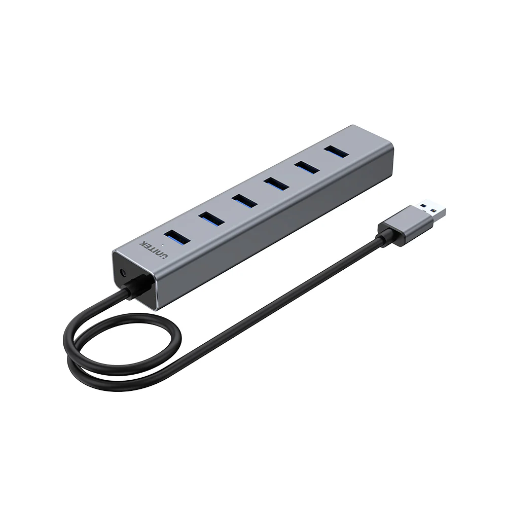 Buy UNITEK uHUB S7 7-Port USB 3.0 Powered Hub (40cm) Aluminum Enclosure, BC1.2 Charging, LED Indicator Online in Pakistan - UGREEN PK