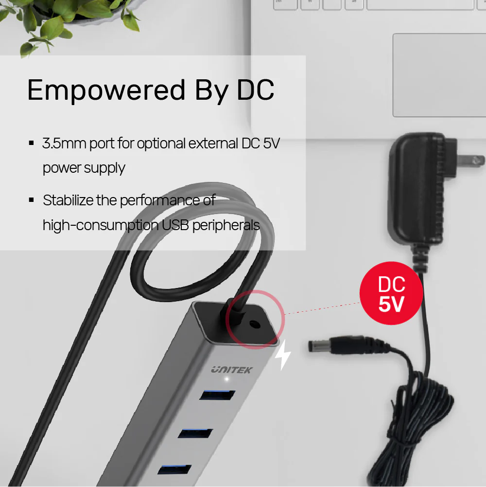 Buy UNITEK uHUB S7 7-Port USB 3.0 Powered Hub (40cm) Aluminum Enclosure, BC1.2 Charging, LED Indicator Online in Pakistan - UGREEN PK