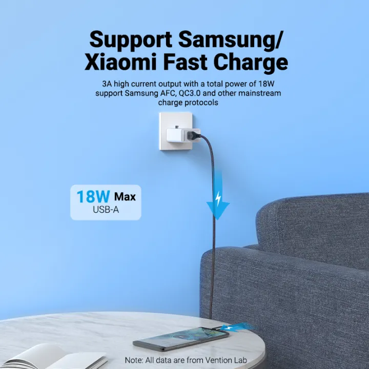 Buy VENTION 20W USB-C & USB-A Fast Charger PD 20W & QC 18W (White) US Plug Online in Pakistan - UGREEN PK