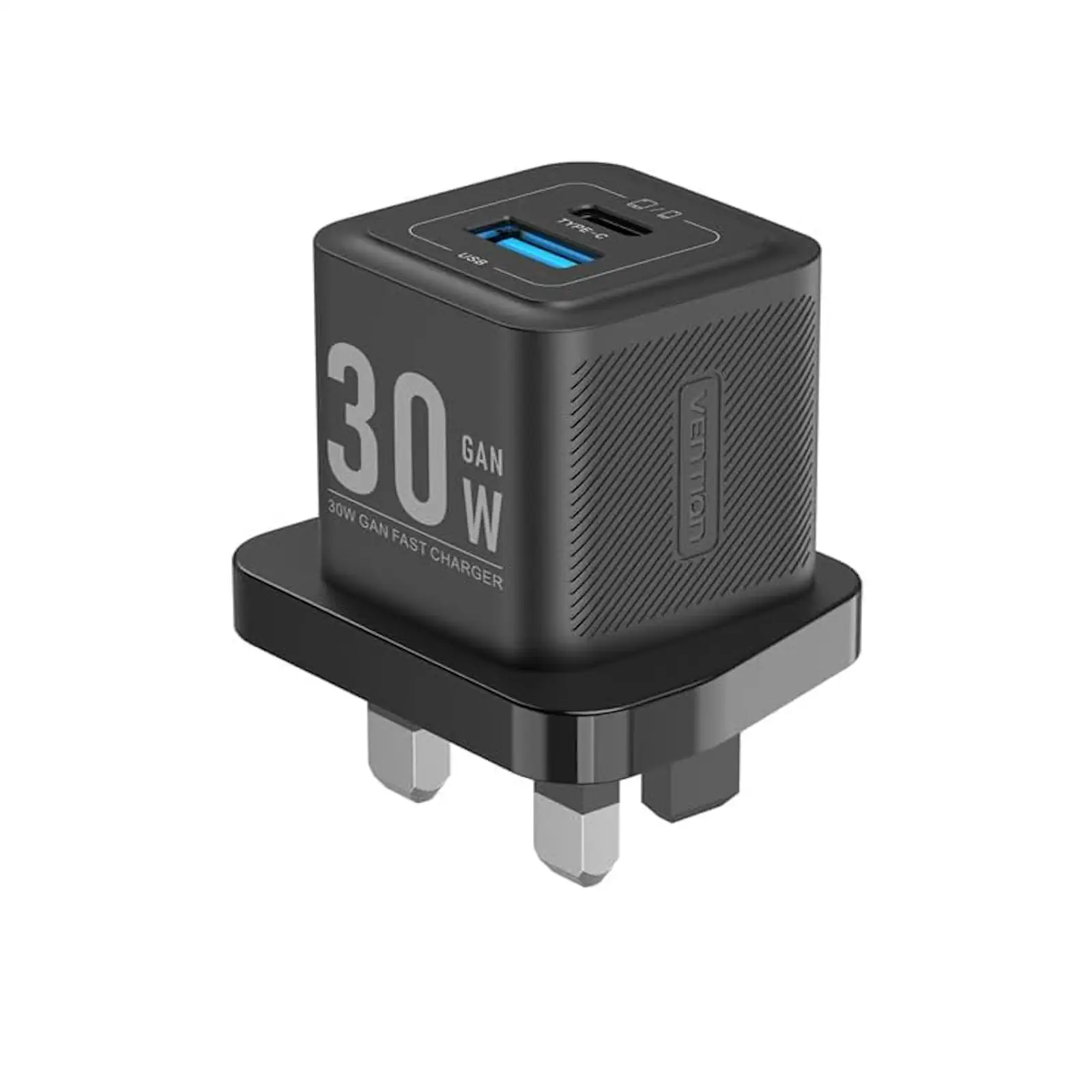 Buy VENTION FEQB0-UK GaN III 30W Fast Wall Charger 2-Port USB (Black) UK Plug Online in Pakistan - UGREEN PK