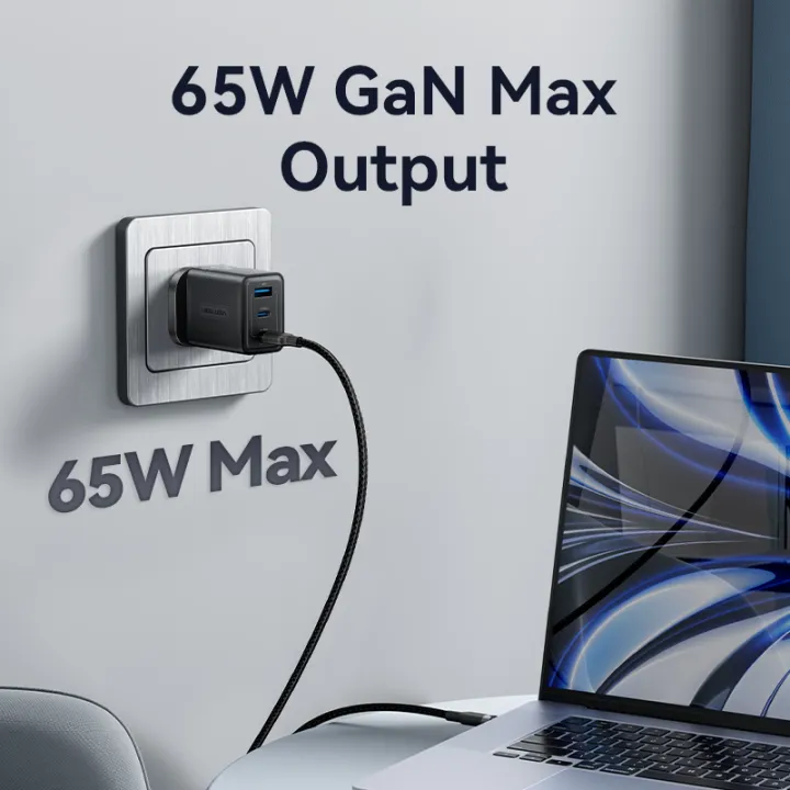 Buy VENTION 65W GaN 3-Port USB-C Fast Charger (UK Plug) PD 3.0 Type-C Adapter for iPhone 16/15/14/13 Pro Max Online in Pakistan - UGREEN PK