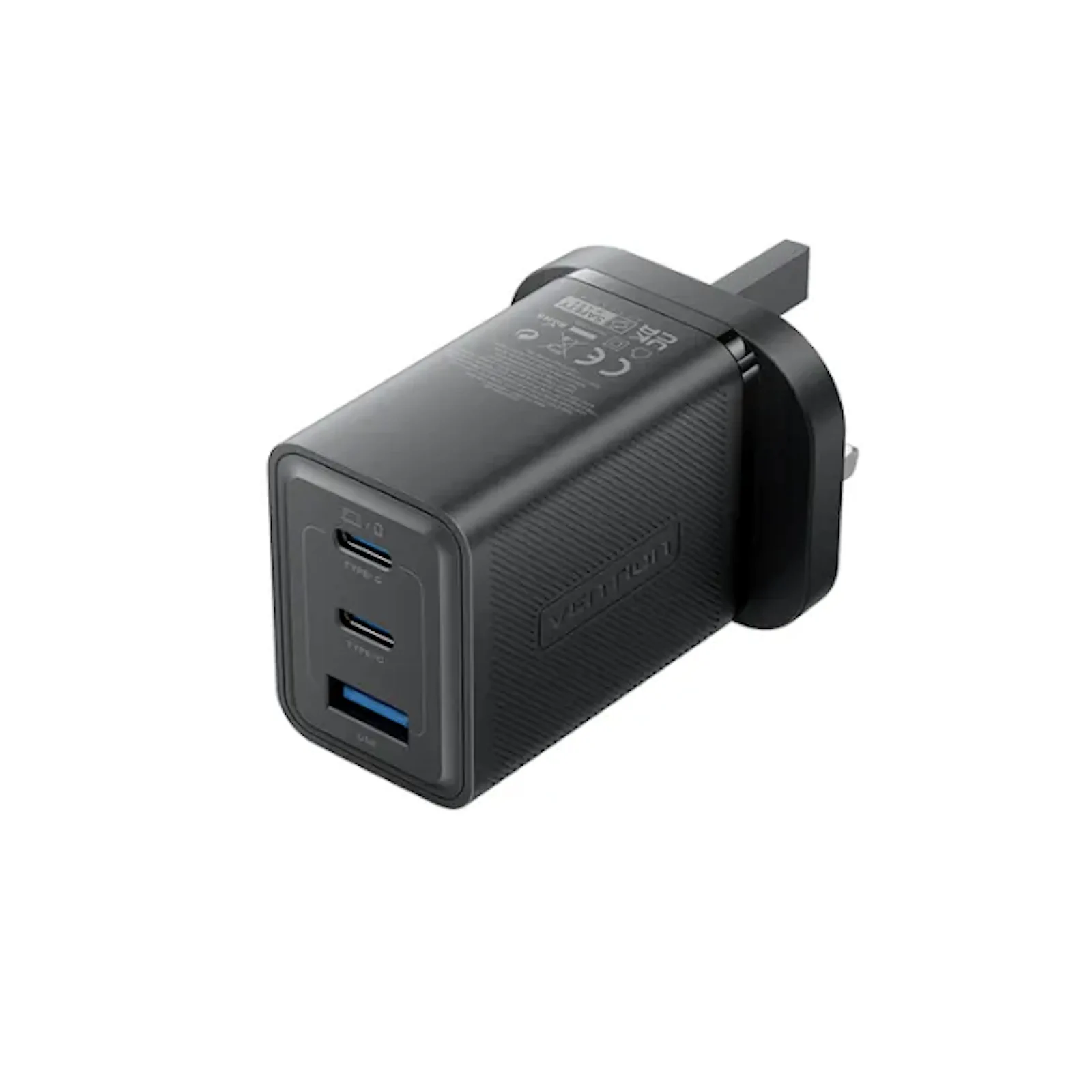 VENTION FERB0-UK 65W GaN 3-Port USB-C Fast Charger UK Plug