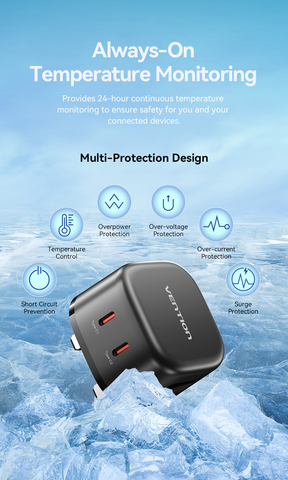 VENTION FESB0-UK 45W GaN Charger 2-Port USB-C PD 3.0 Fast Charger for iPhone 17/16/15/14 Buy VENTION FESB0-UK 45W GaN Charger 2-Port USB-C PD 3.0 Fast Charger for iPhone 17/16/15/14 Online in Pakistan - UGREEN PK