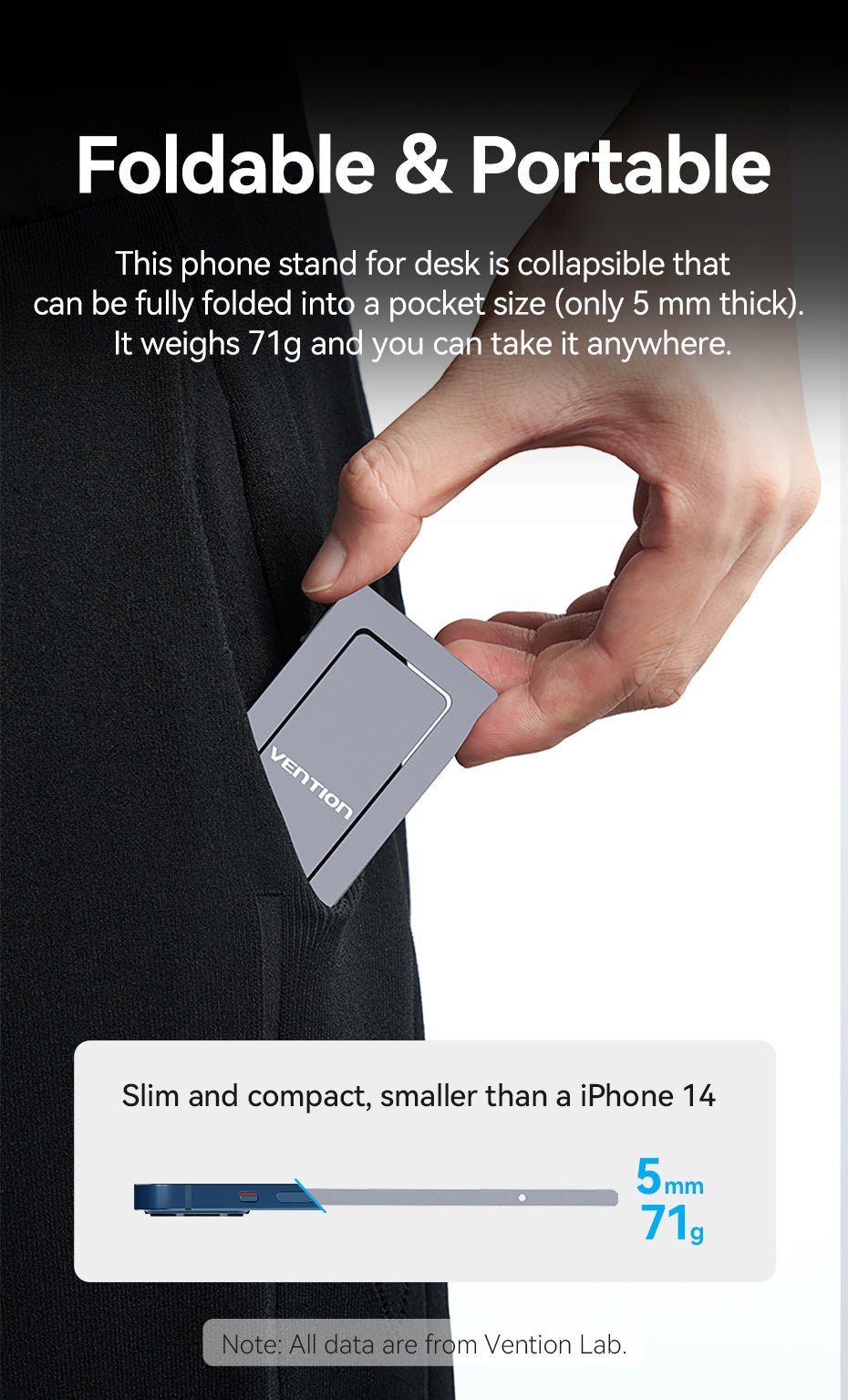 VENTION KCYH0 Portable Phone Stand Ultra-Thin, Foldable Aluminum Alloy (Gray) Buy VENTION KCYH0 Portable Phone Stand Ultra-Thin, Foldable Aluminum Alloy (Gray) Online in Pakistan - UGREEN PK