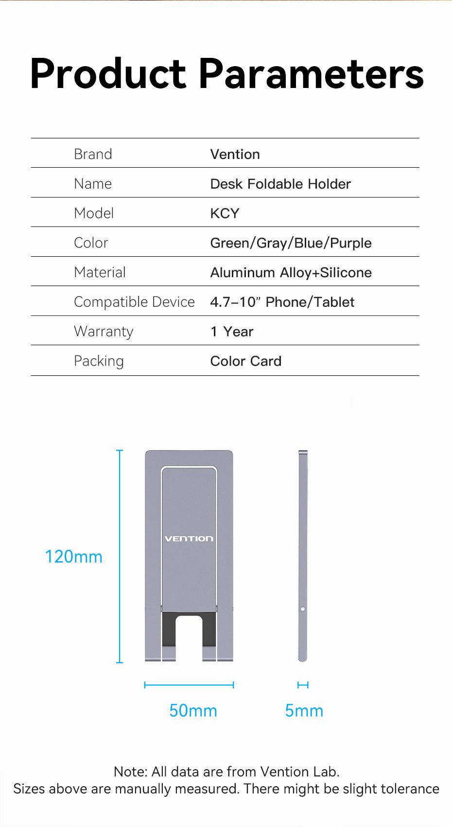 VENTION KCYH0 Portable Phone Stand Ultra-Thin, Foldable Aluminum Alloy (Gray) Buy VENTION KCYH0 Portable Phone Stand Ultra-Thin, Foldable Aluminum Alloy (Gray) Online in Pakistan - UGREEN PK
