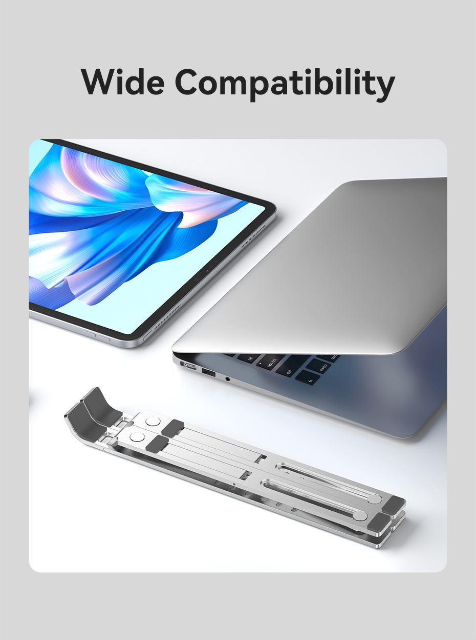 VENTION KDMI0 Foldable Laptop Stand Silver Aluminum Alloy 6-Level Adjustable Buy VENTION KDMI0 Foldable Laptop Stand Silver Aluminum Alloy 6-Level Adjustable Online in Pakistan - UGREEN PK