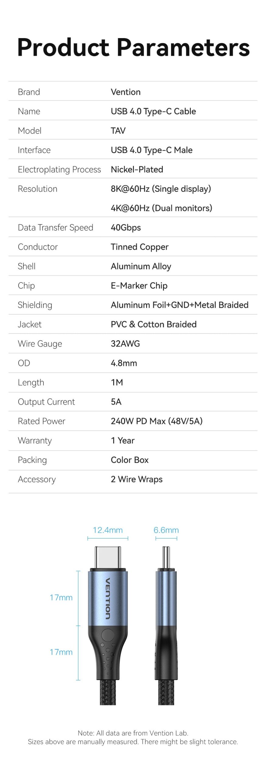 VENTION TAVHF USB 4.0 Type-C 240W PD Fast Charging (1 Meter) Thunderbolt 4, 40Gbps Data Transfer, 8K@60Hz Screen Mirroring Buy VENTION TAVHF USB 4.0 Type-C 240W PD Fast Charging (1 Meter) Thunderbolt 4, 40Gbps Data Transfer, 8K@60Hz Screen Mirroring Online in Pakistan - UGREEN PK