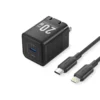 VENTION TZ-FEPB0-US-02 20W GaN Fast Charger Black with 1 meter Lightning Cable