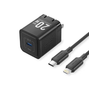 VENTION TZ-FEPB0-US-02 20W GaN Fast Charger Black with 1 meter Lightning Cable