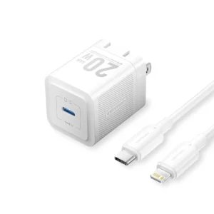 VENTION TZ-FEPW0-US-02 20W GaN Fast Charger White with 1 meter Lightning Cable
