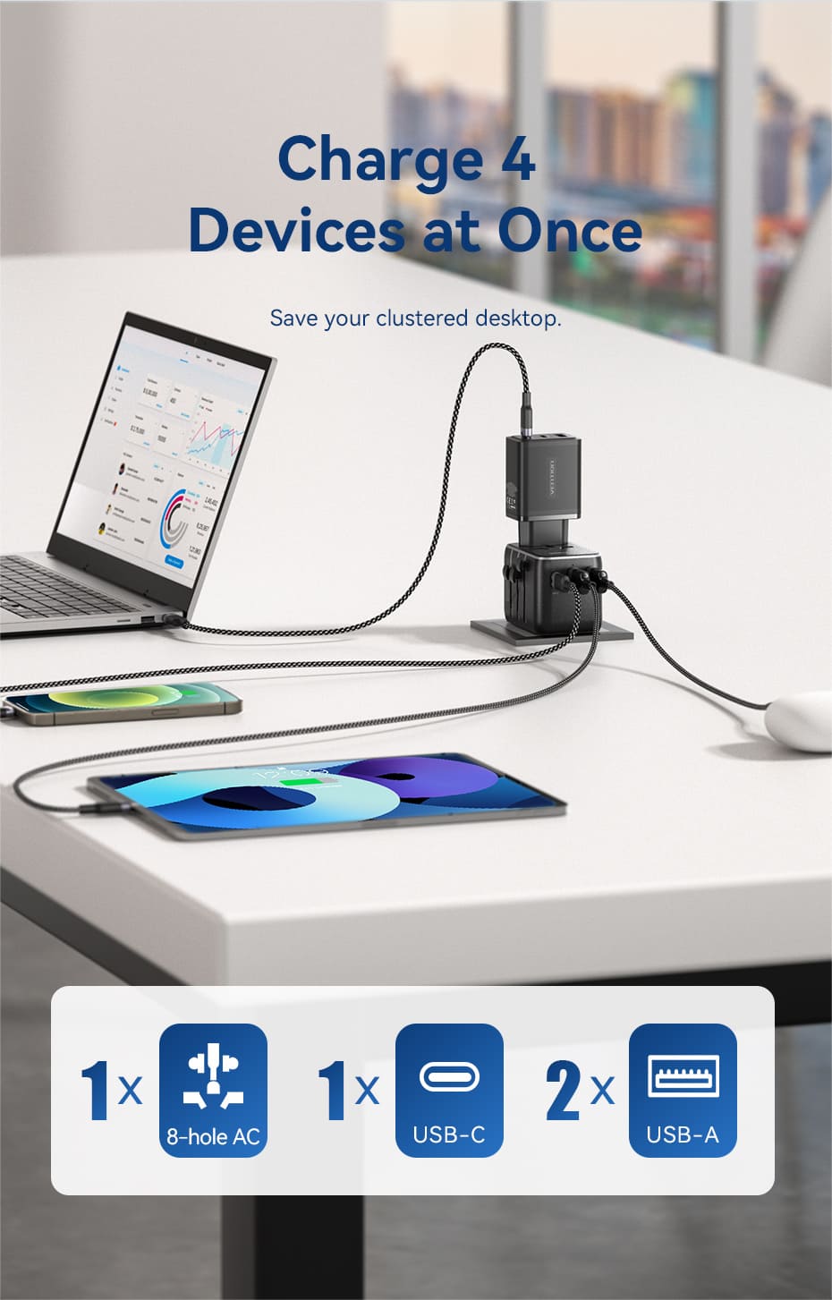 VENTION FJEB0 Universal Travel Adapter 3-Ports PD20W & QC18W Fast Charging Buy VENTION FJEB0 Universal Travel Adapter 3-Ports PD20W & QC18W Fast Charging Online in Pakistan - UGREEN PK