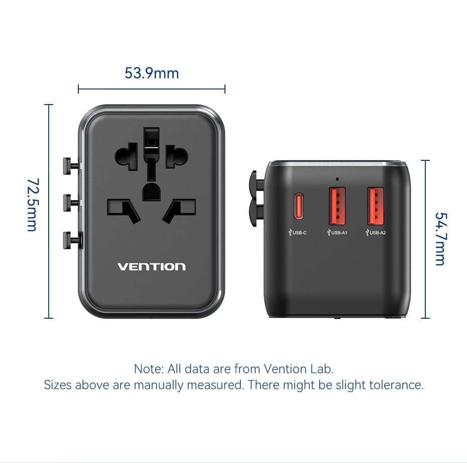 VENTION FJEB0 Universal Travel Adapter 3-Ports PD20W & QC18W Fast Charging Buy VENTION FJEB0 Universal Travel Adapter 3-Ports PD20W & QC18W Fast Charging Online in Pakistan - UGREEN PK