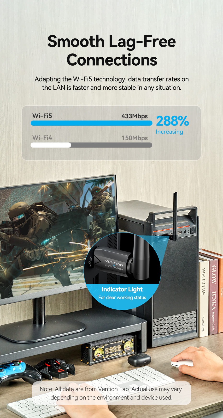 VENTION KDTB0 USB Wi-Fi Adapter 650 Mbps 6dBi High-Gain Antenna Buy VENTION KDTB0 USB Wi-Fi Adapter 650 Mbps 6dBi High-Gain Antenna Online in Pakistan - UGREEN PK