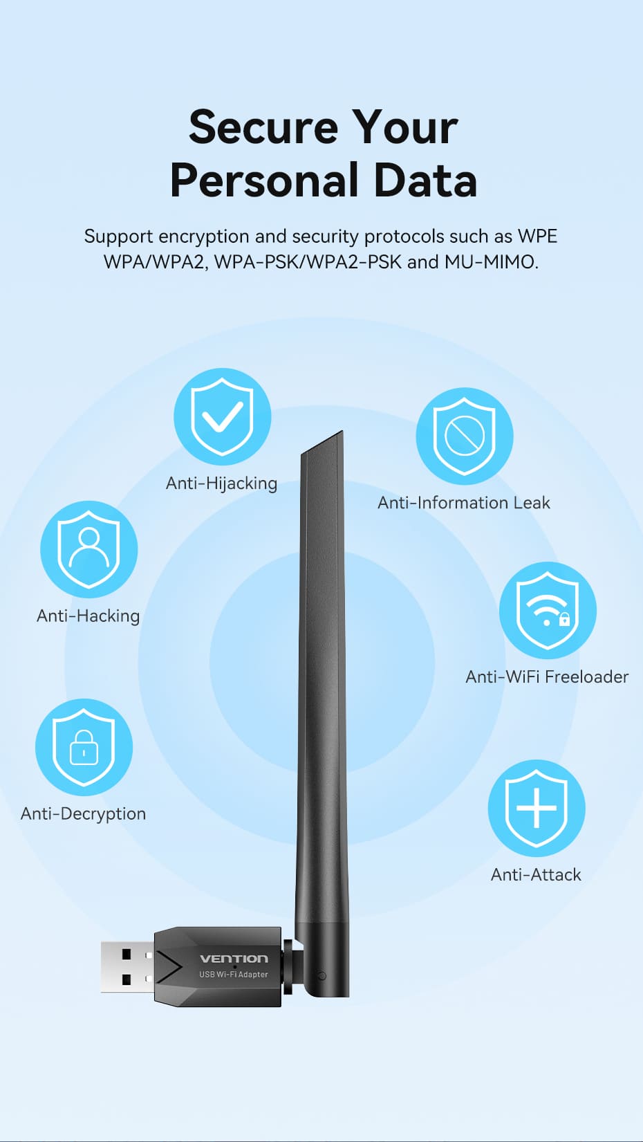 VENTION KDTB0 USB Wi-Fi Adapter 650 Mbps 6dBi High-Gain Antenna Buy VENTION KDTB0 USB Wi-Fi Adapter 650 Mbps 6dBi High-Gain Antenna Online in Pakistan - UGREEN PK