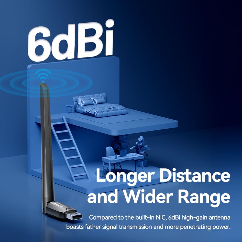 Buy VENTION KDTB0 USB Wi-Fi Adapter 650 Mbps 6dBi High-Gain Antenna Online in Pakistan - UGREEN PK
