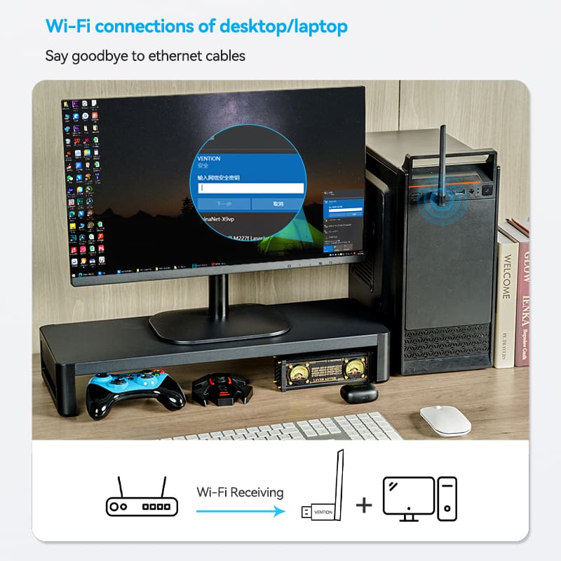 Buy VENTION KDTB0 USB Wi-Fi Adapter 650 Mbps 6dBi High-Gain Antenna Online in Pakistan - UGREEN PK