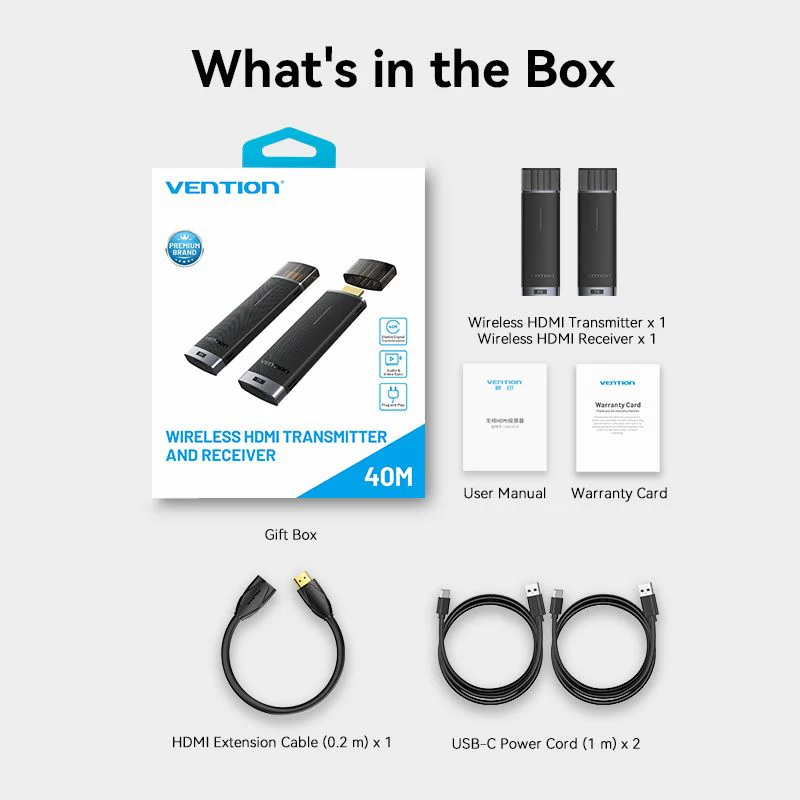 Buy VENTION ADCB0 Wireless HDMI Extender TX and RX 40 Meter Range Online in Pakistan - UGREEN PK