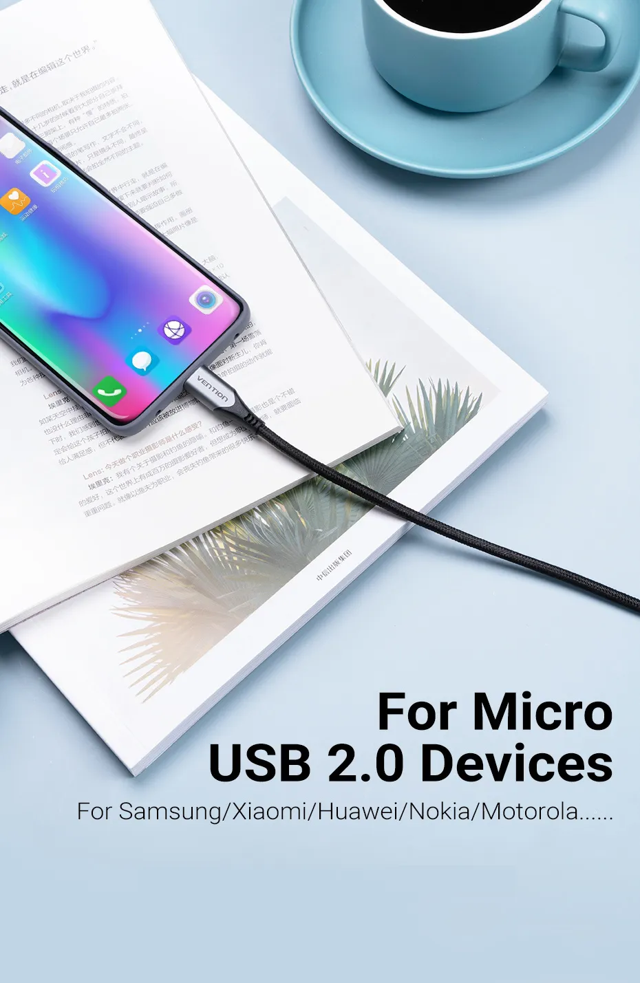 VENTION USB 2.0 A to Micro USB Cable 3A Fast Charging Nylon Braided & 480Mbps Data Transfer Buy VENTION USB 2.0 A to Micro USB Cable 3A Fast Charging Nylon Braided & 480Mbps Data Transfer Online in Pakistan - UGREEN PK