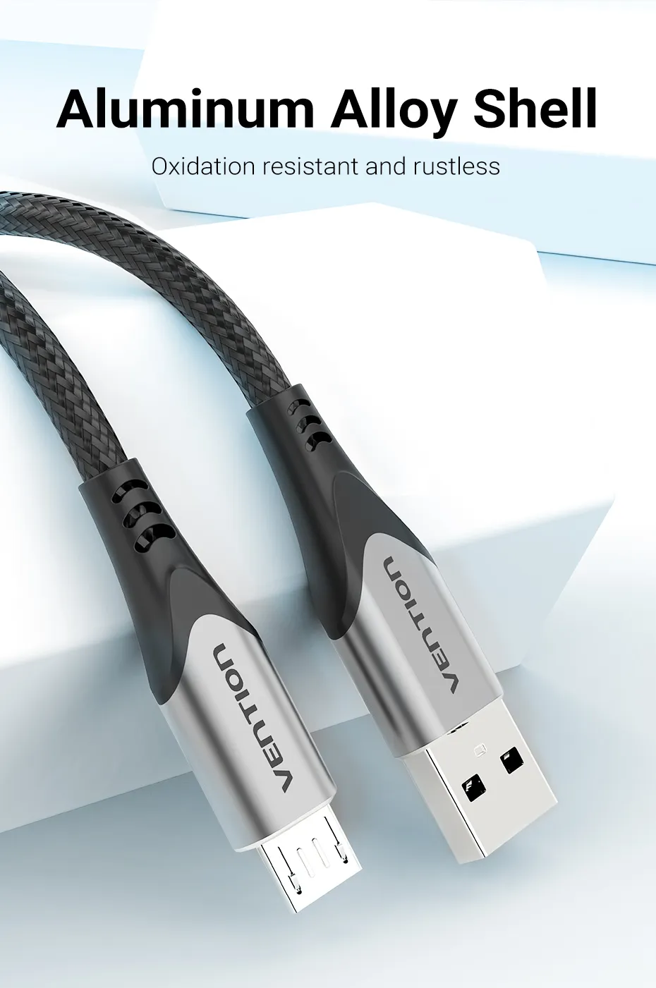 VENTION USB 2.0 A to Micro USB Cable 3A Fast Charging Nylon Braided & 480Mbps Data Transfer Buy VENTION USB 2.0 A to Micro USB Cable 3A Fast Charging Nylon Braided & 480Mbps Data Transfer Online in Pakistan - UGREEN PK