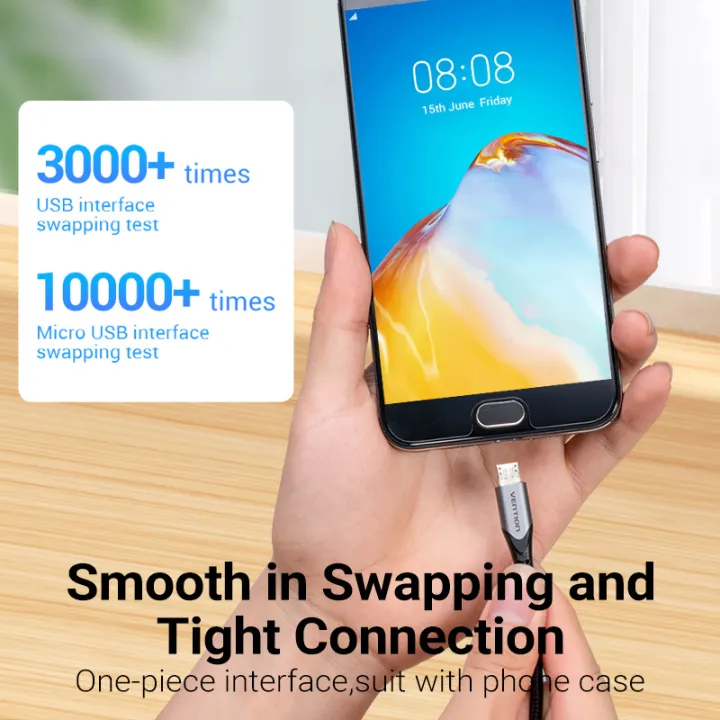 Buy VENTION USB 2.0 A to Micro USB Cable 3A Fast Charging Nylon Braided & 480Mbps Data Transfer Online in Pakistan - UGREEN PK