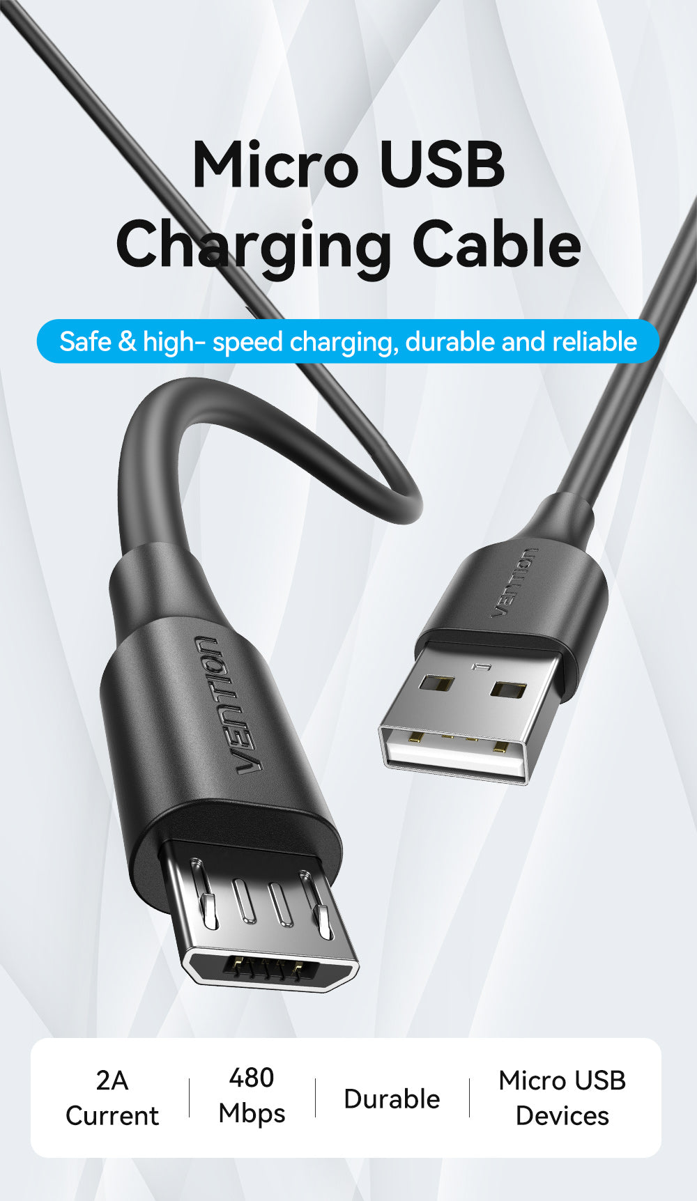 VENTION USB 2.0 A to Micro USB Cable 2A Fast Charging & 480Mbps Data Transfer Buy VENTION USB 2.0 A to Micro USB Cable 2A Fast Charging & 480Mbps Data Transfer Online in Pakistan - UGREEN PK