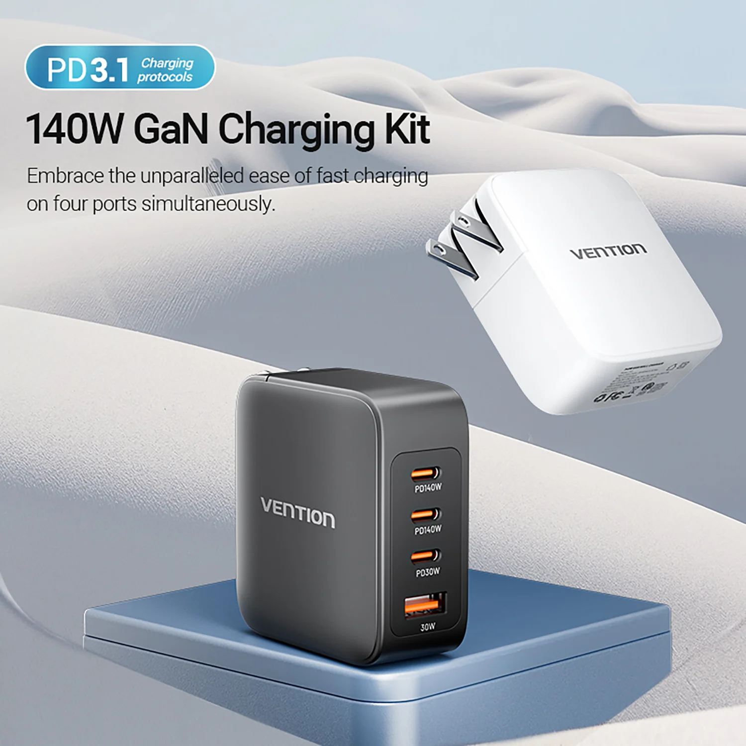 Buy VENTION FEIB0-EU 140W PD3.1 Fast Charging 4-Port USB GaN Charging Kit (EU Plug) Online in Pakistan - UGREEN PK