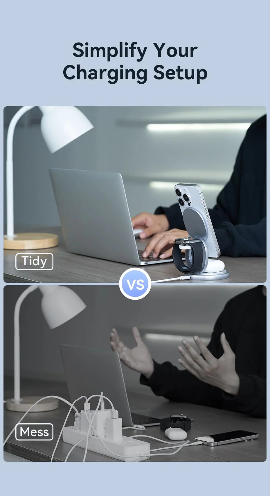 VENTION FGEI0 3-in-1 15W Wireless Charger 360° Rotating Stand with MagSafe Buy VENTION FGEI0 3-in-1 15W Wireless Charger 360° Rotating Stand with MagSafe Online in Pakistan - UGREEN PK