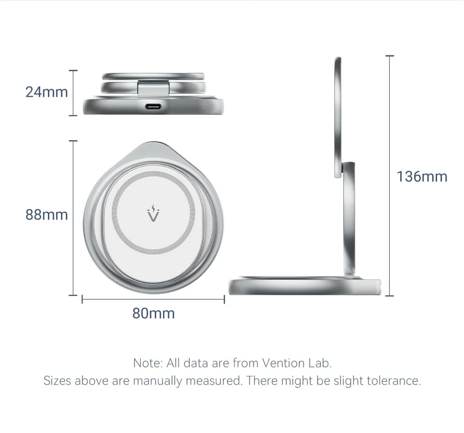 VENTION FGEI0 3-in-1 15W Wireless Charger 360° Rotating Stand with MagSafe Buy VENTION FGEI0 3-in-1 15W Wireless Charger 360° Rotating Stand with MagSafe Online in Pakistan - UGREEN PK