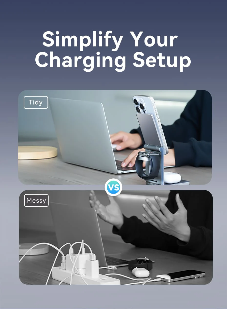 VENTION FGFH0 3-in-1 15W Wireless Charger Stand with MagSafe Buy VENTION FGFH0 3-in-1 15W Wireless Charger Stand with MagSafe Online in Pakistan - UGREEN PK