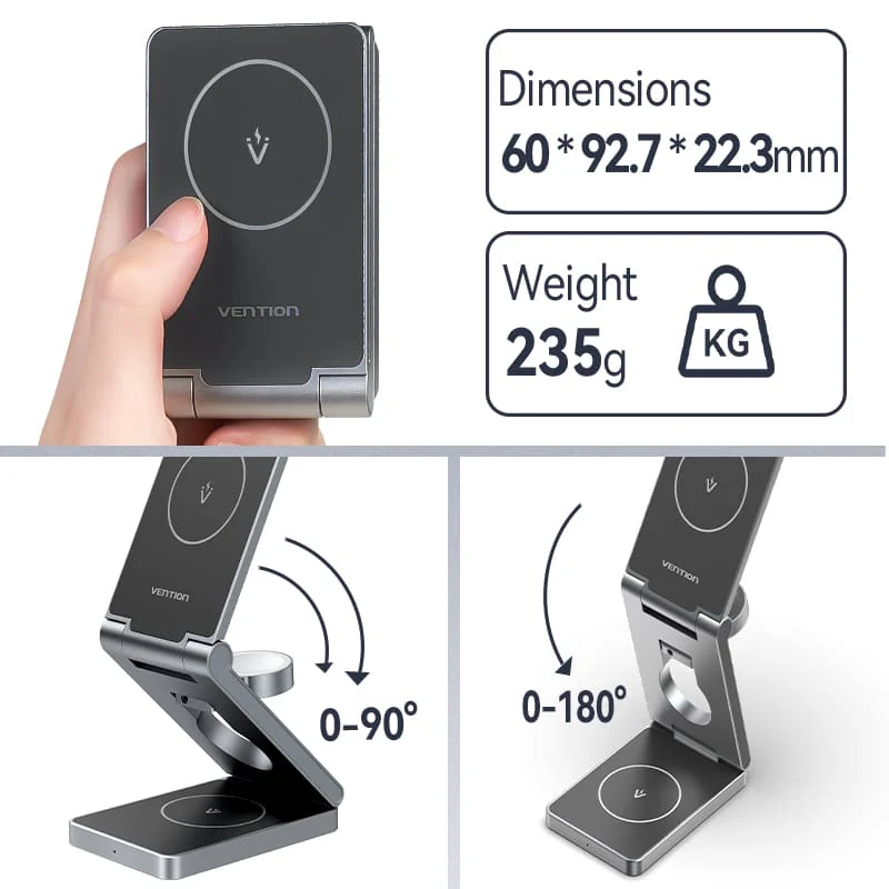 Buy VENTION FGFH0 3-in-1 15W Wireless Charger Stand with MagSafe Online in Pakistan - UGREEN PK