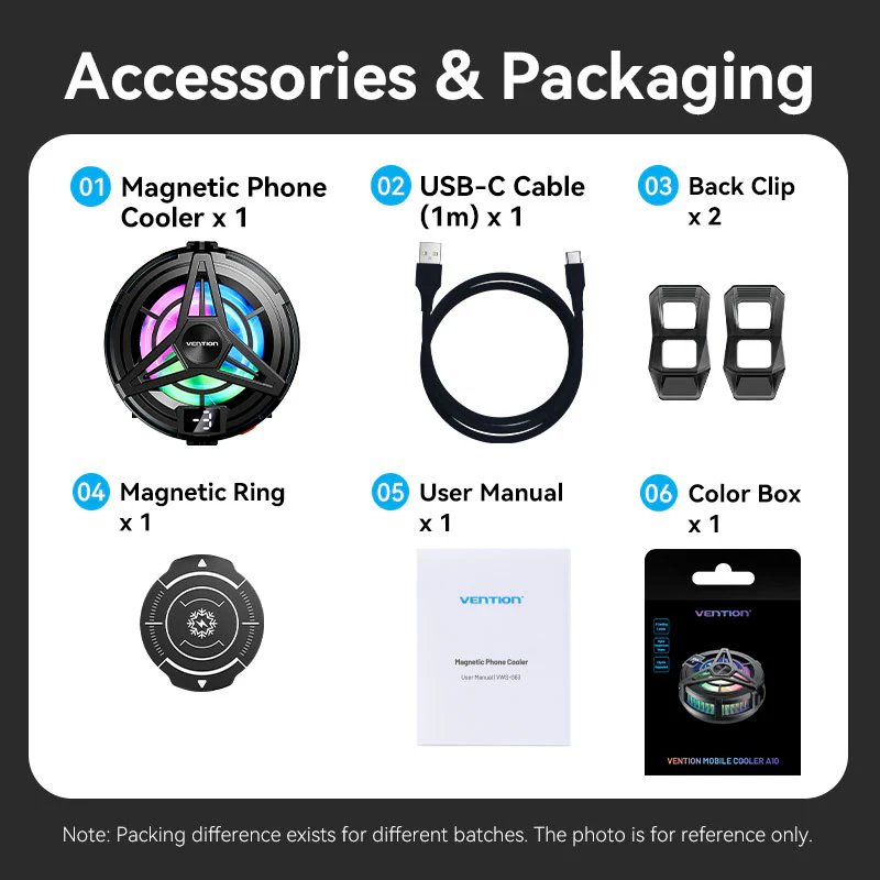 Buy VENTION KQKB0 Magnetic Phone Cooler with 3-Speed Adjustment for iPhone & Android Online in Pakistan - UGREEN PK