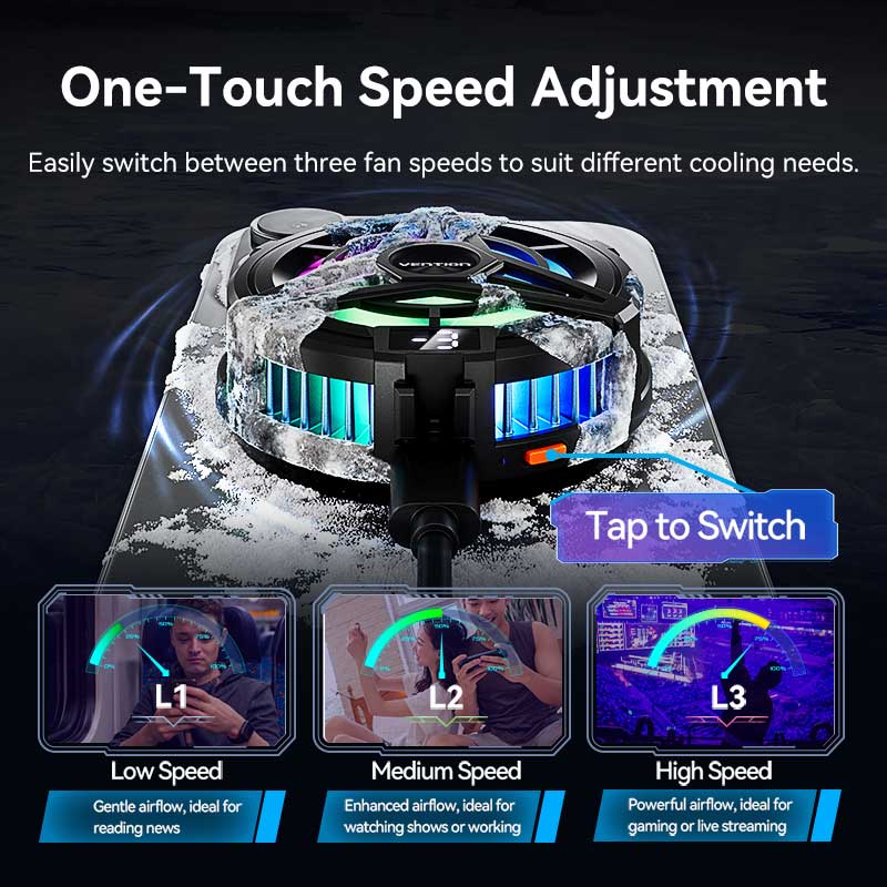 Buy VENTION KQKB0 Magnetic Phone Cooler with 3-Speed Adjustment for iPhone & Android Online in Pakistan - UGREEN PK