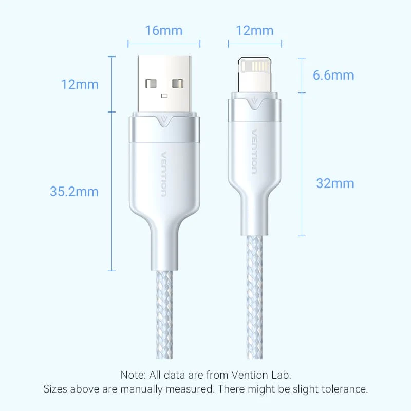 Buy VENTION LANBH USB 2.0 Type-A Male to Lightning Male 2.4A Cable (2 Meter) Black Online in Pakistan - UGREEN PK
