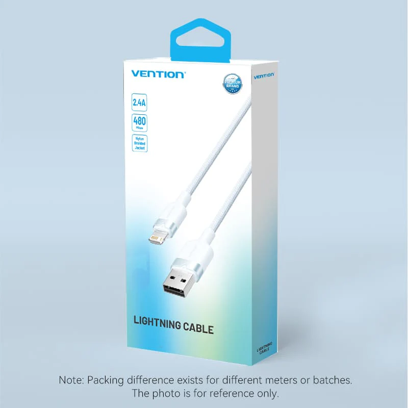 Buy VENTION LANBH USB 2.0 Type-A Male to Lightning Male 2.4A Cable (2 Meter) Black Online in Pakistan - UGREEN PK