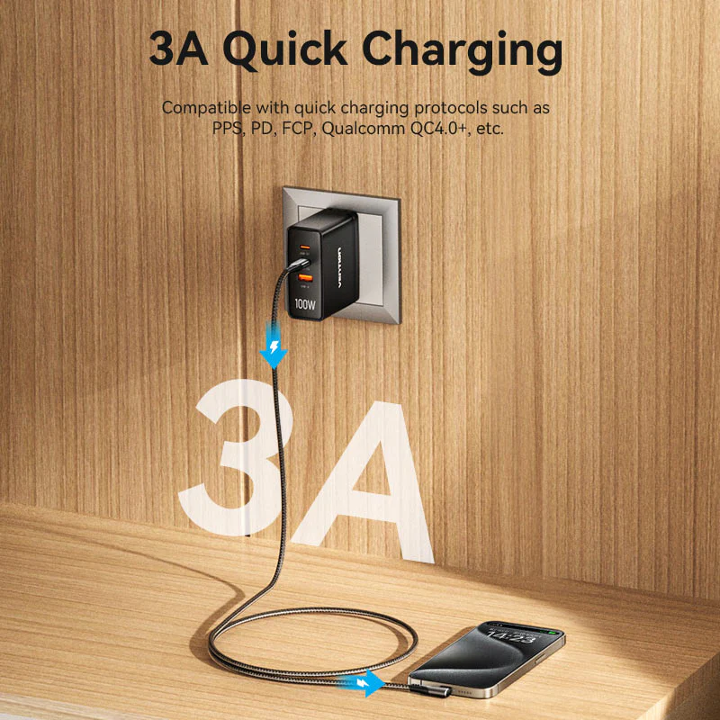 Buy VENTION USB 2.0 PD 60W Type-C to Type-C Right Angle Cable 3A Fast Charging Online in Pakistan - UGREEN PK