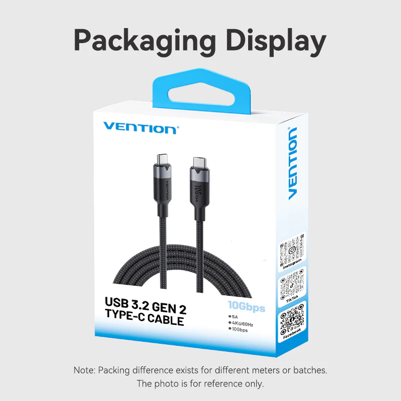 Buy VENTION USB 3.2 Gen2 Type-C to Type-C Cable 10Gbps, 5A, 4K@60Hz Online in Pakistan - UGREEN PK
