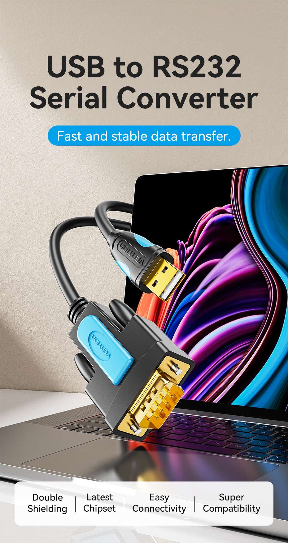 VENTION USB to Serial RS232 DB9 Adapter Cable (1.5 Meter) Gold Platted Connector Buy VENTION USB to Serial RS232 DB9 Adapter Cable (1.5 Meter) Gold Platted Connector Online in Pakistan - UGREEN PK