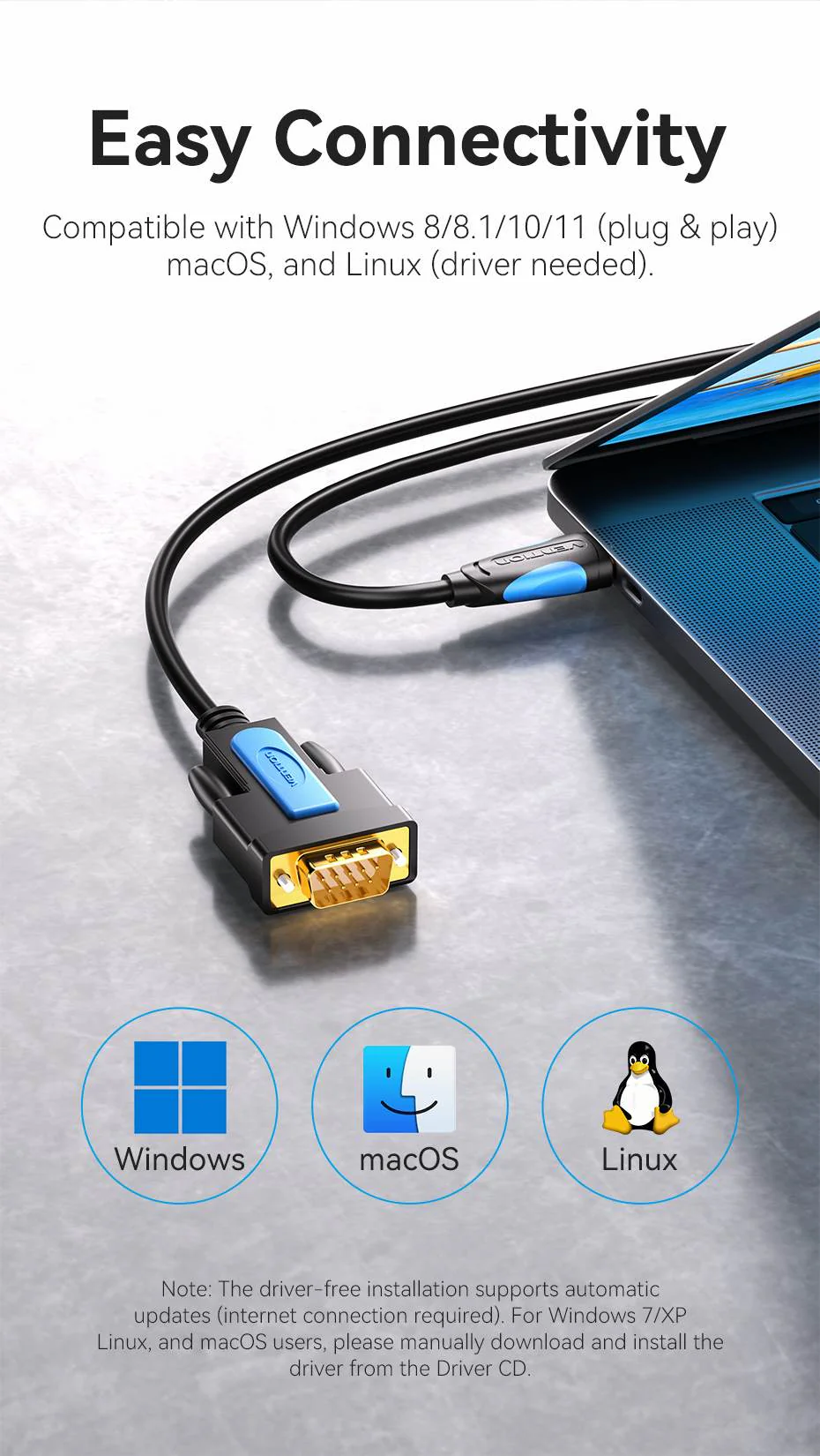 VENTION USB to Serial RS232 DB9 Adapter Cable (1.5 Meter) Gold Platted Connector Buy VENTION USB to Serial RS232 DB9 Adapter Cable (1.5 Meter) Gold Platted Connector Online in Pakistan - UGREEN PK
